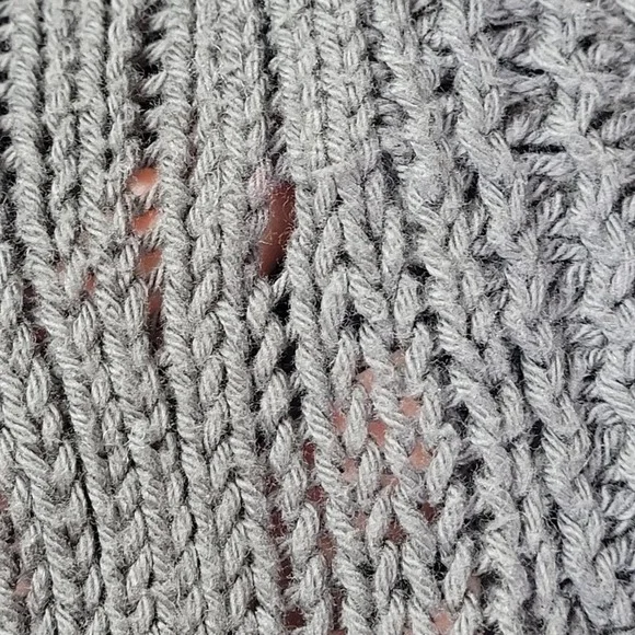 Pure Women's Hand Knit Open Front Cardigan Sweater Dark Gray Size XS - Picture 6 of 12